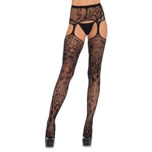 Floral Lace Suspender Garter Belt Stocking Pantyhouse